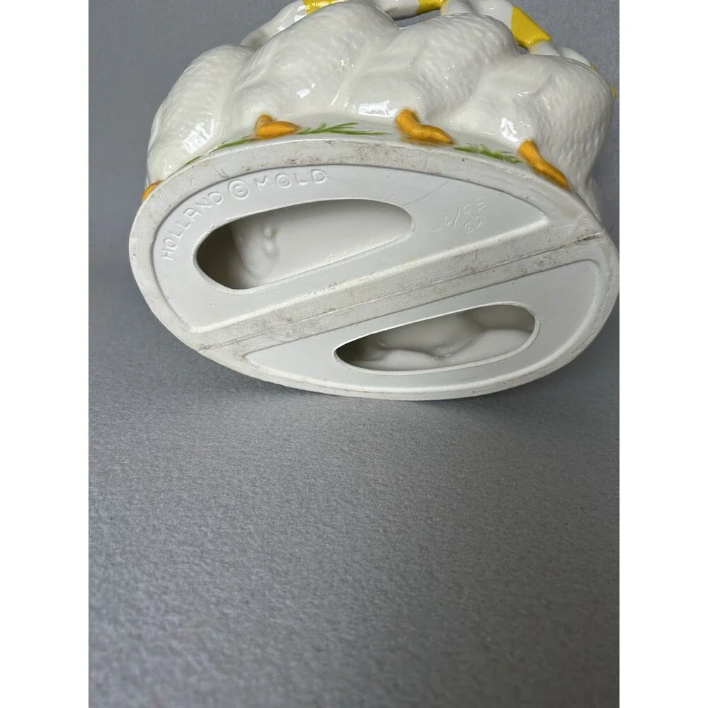 VTG Ceramic Holland Mold White Geese Ducks Goose Oval Dish Decor 80s Cottagecore - Picture 9 of 10